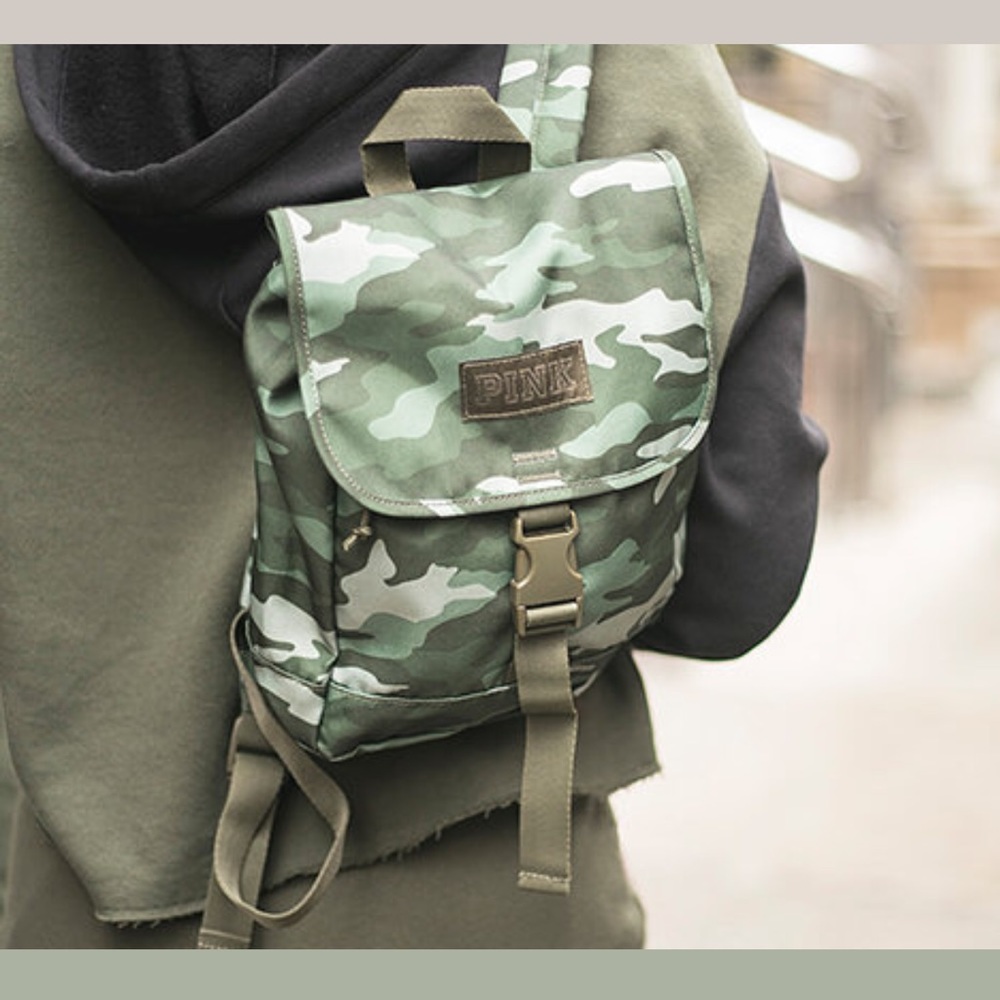 VS Pink green Camo mini backpack